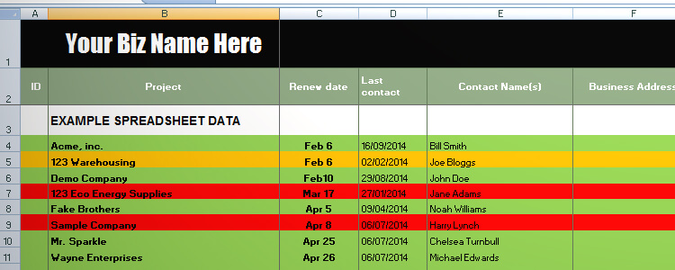 Excel Customer Database