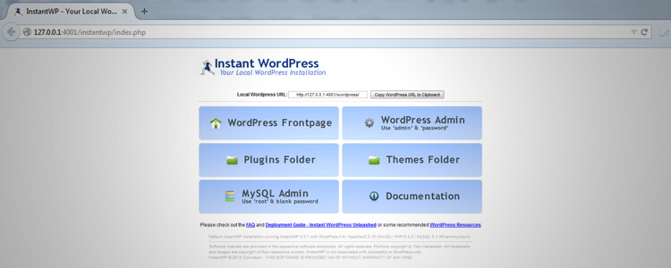 Instant WordPress Software