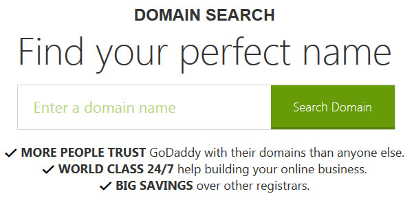 GoDaddy Domain Search