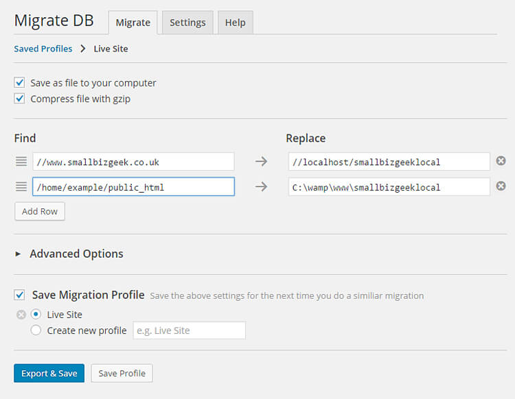 Wp Migrate DB