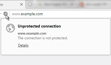 Opera unprotected connection