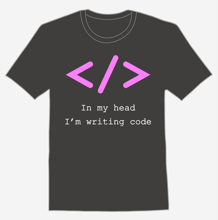 In my head I'm writing code T-Shirt