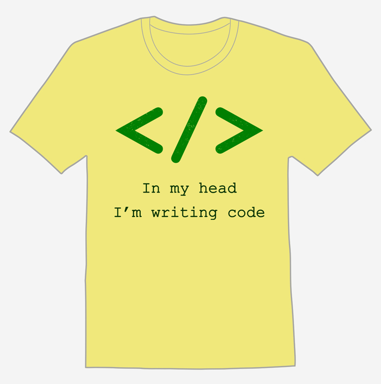In my head I'm writing code T-Shirt