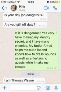 WhatsApp conversation with a female Tinder scammer